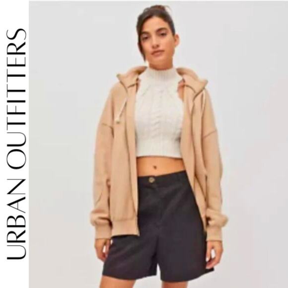 URBAN OUTFITTERS BDG Porter Zip-Up Sweatshirt Jacket, Sand / Sable, M, NWT! - Picture 1 of 11